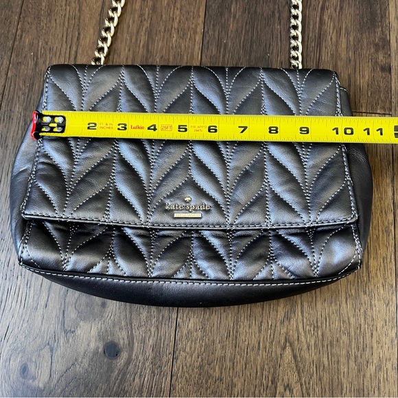 Kate Spade Briar Lane Quilted Emelyn Chain Shoulder Bag Crossbody Gunmetal Gray - Picture 13 of 16